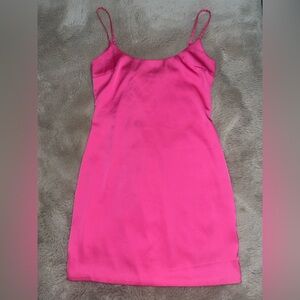 Oh Polly Fuchsia Satin Mini Dress